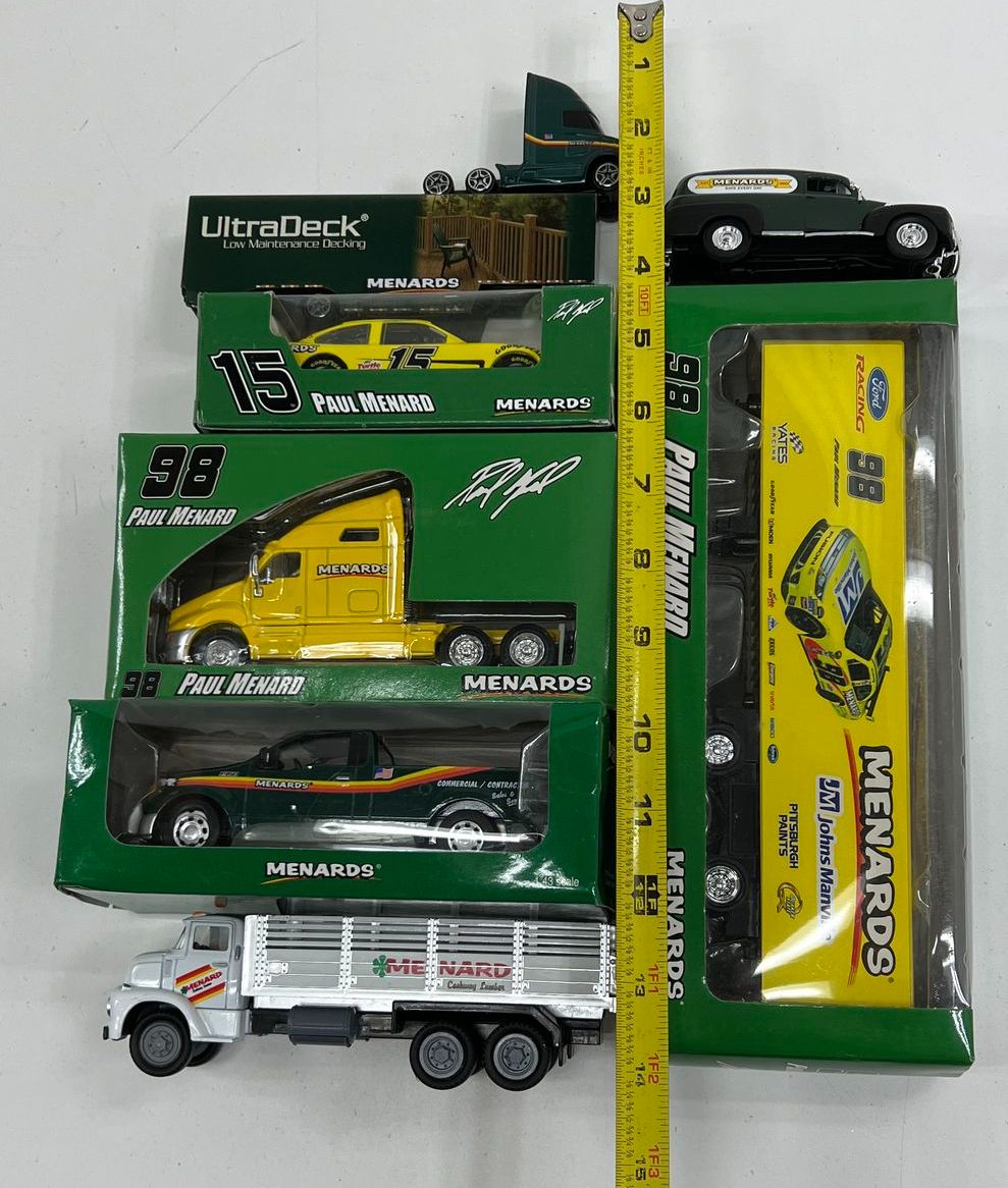 Collectible Menards Playing Cards Keychains Cars & Trucks Toy Lot Some NIB