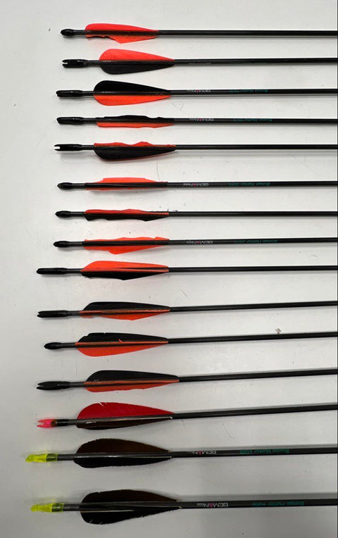 Beman Hunter Archery Arrow Lot 15 Arrows Mixed Tips Carbon Shafts Broadheads