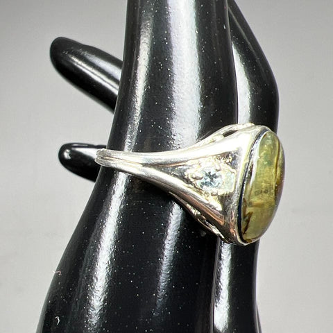 Avon Sterling Silver Abalone & Gemstone Ring Size 7 4g