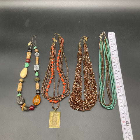 Coldwater Creek Beaded Jewelry Lot 4 Necklaces Multi-Strand Boho Southwest Style