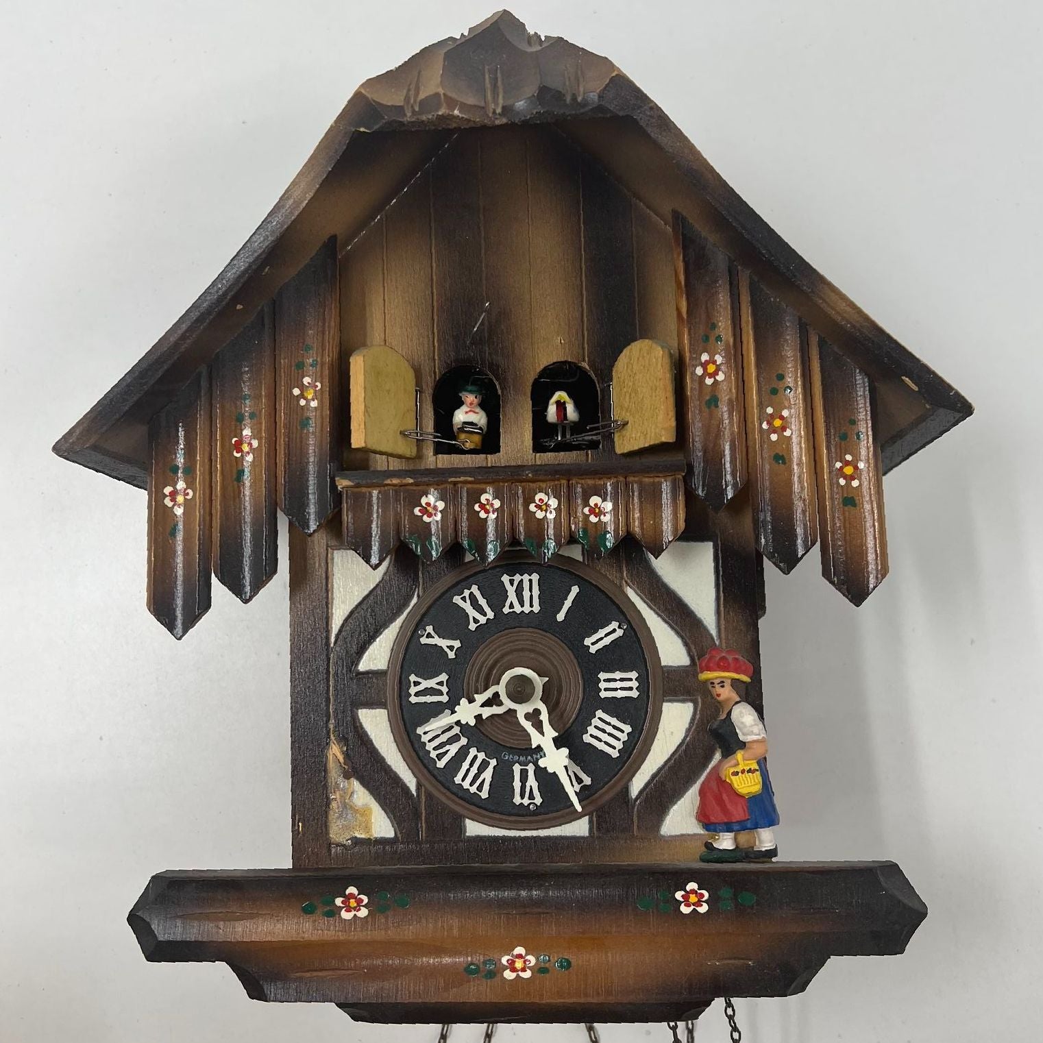 Vintage Cuckoo Musical Clock Chalet Made In Germany *Repair Needed