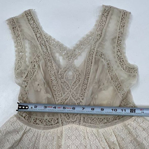 Free People Hooked On You Ivory Lace Fit & Flare Mini Dress NWT Size 4