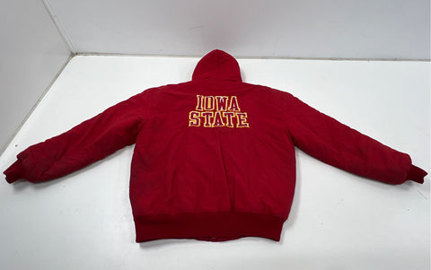 Vintage 90s DeLong Iowa State Cyclones Hooded Quilted Jacket Made USA Sz L