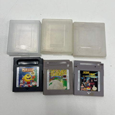 Pac-Man Star Trek Tennis Nintendo Game Boy 1990s 3 Game Lot