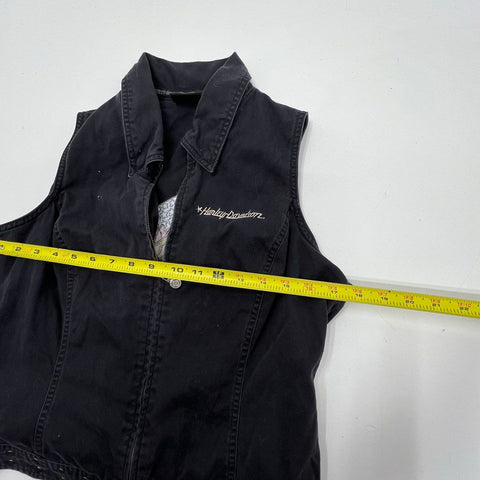 Harley-Davidson Womens Lot 2 Studded Denim Shirt & Eagle Vest Sz L