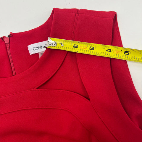 Calvin Klein CD9C1B55 Red Wide Leg Cutout Jumpsuit Women's 10 NWT