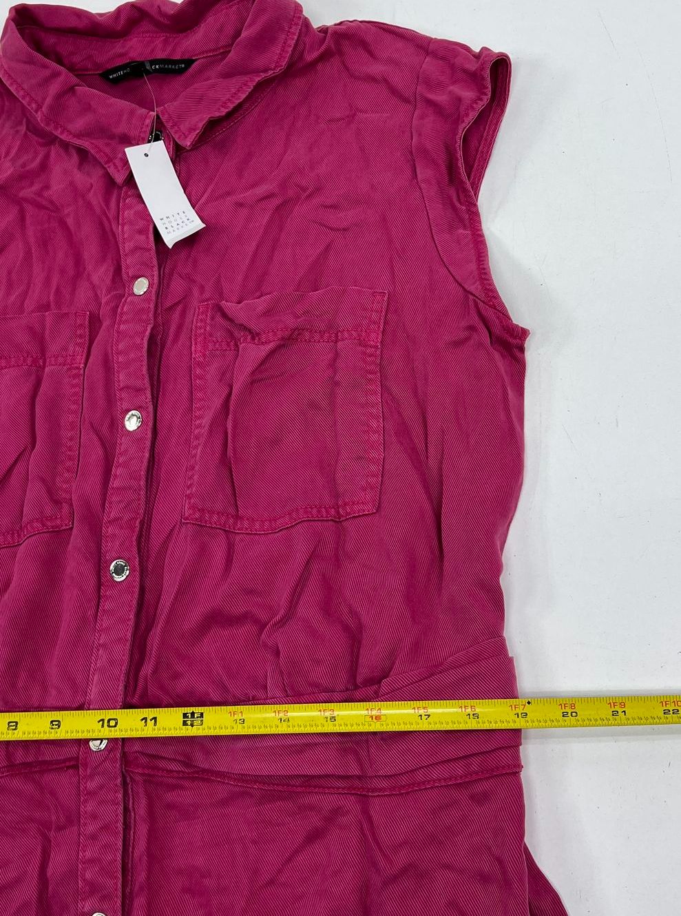 WHBM NWT Utility Knit Snap Front Shirtdress Pink Bliss Sz 18