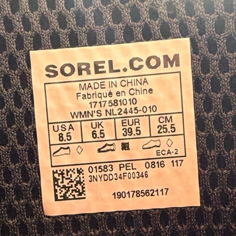 Sorel Joan of Arctic Wedge Black Rubber Rain Boots Women's Size 8.5