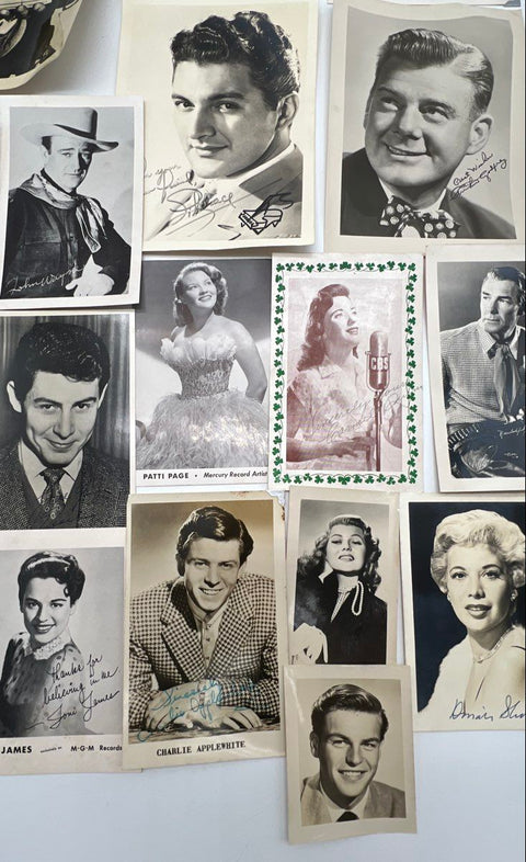 Vintage Celebrity Promo Photos Lot 18 Pieces Liberace John Wayne Dinah Shore