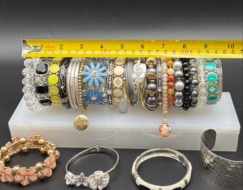 Vintage to Modern Costume Jewelry Bracelet Lot Lucky Brand Bangle Charm 1 lb