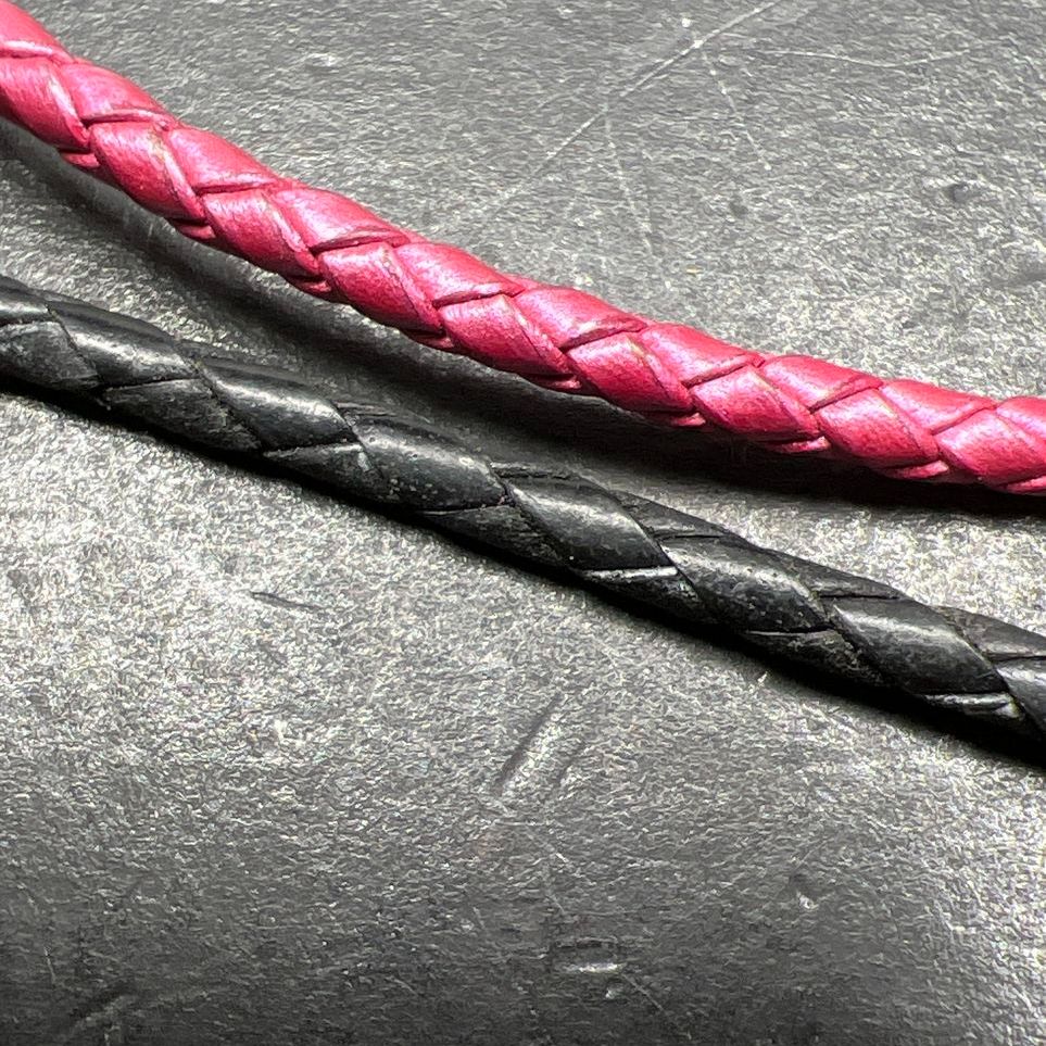 2 Pandora Leather Cord Necklace for Beads Sterling Silver Clasps