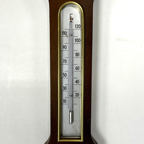 Tradition Wood Banjo Weather Station Barometer Thermometer Western Germany