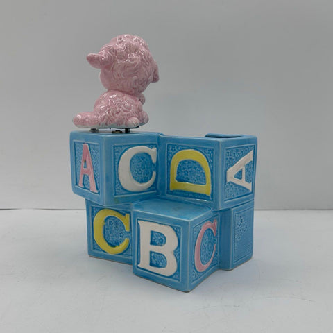 Vintage Lego Japan Music Box Planter Lamb Alphabet Blocks & Shoe Tested Works