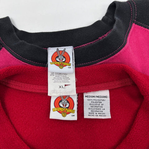 Looney Tunes Kids Sweatshirts Lot of 2 Tweety Bird Purrfect Red Pink Sz M XL