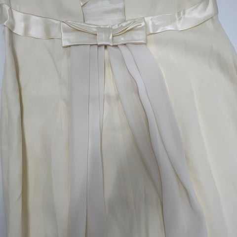 Vintage Y2K Jeffrey & Dara Cream Lattice Back Maxi Evening Gown Dress Womens 8