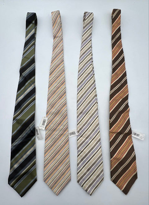 Banana Republic Men's Lot of 4 Striped Silk Linen Blend Neckties NWT