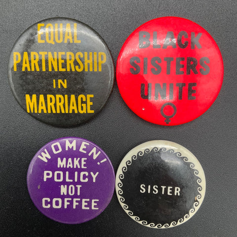 Vintage 1970s Ms Magazine Pinback Button Lot 4 Feminist Women's Lib Rights