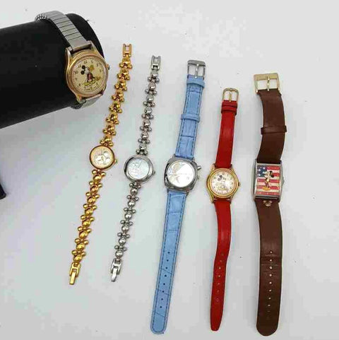 Vintage 1990s Disney Mickey Mouse Lorus Watch Lot of 6 Tinkerbell