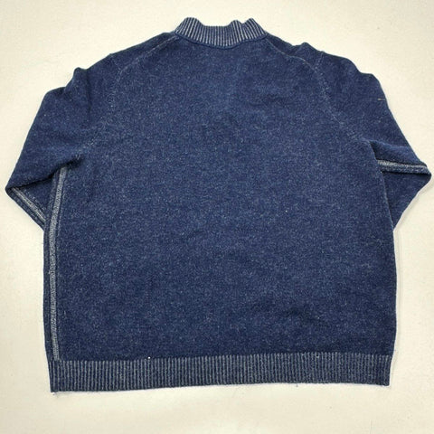 Tommy Bahama Men's Navy Blue Cashmere Partial Button Pullover Sweater Sz XXL