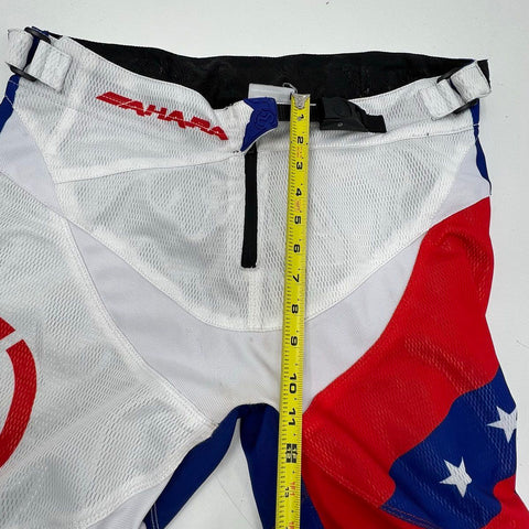 Moose Racing Men's Sahara Rebel Motocross MX Pants Red White Blue Vented Size 34