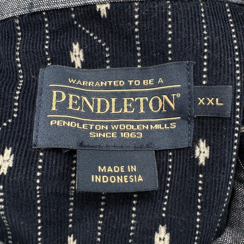 Pendleton Corduroy Geometric Pattern Long Sleeve Button Up Shirt Sz XXL
