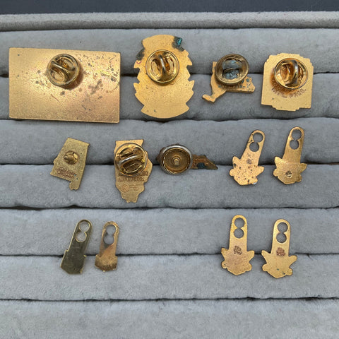 Lions Club International Lapel Pin Lot Vintage 100% Attendance 13 Pcs 1970s