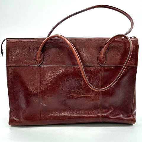 Wilsons Leather Pelle Studio Dark Brown Italian Leather Tote Bag Handbag