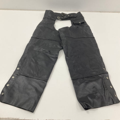 Vintage 90s Diamond Plate Buffalo Leather Biker Motorcycle Chaps Pants Sz M