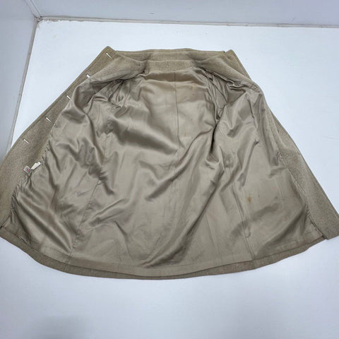 Vintage 70s Wool Blend Tan Car Coat Fully Lined Jacket Sz M