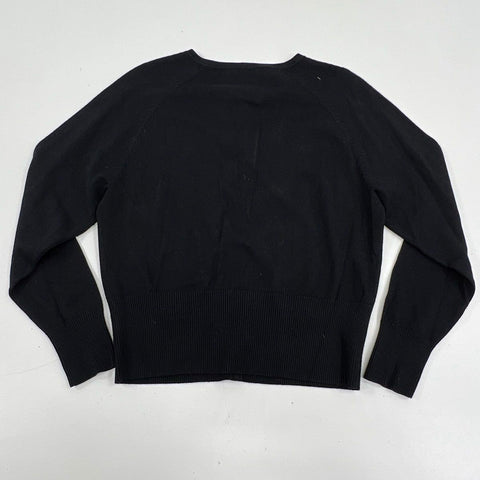 Pendleton Women's Cardigan Black Silk Cashmere Velvet Bow Sz L