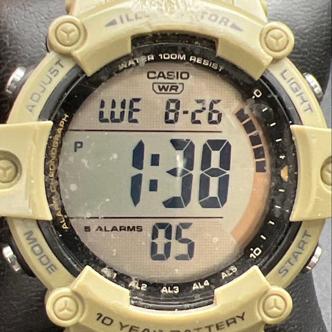 Casio AE-1500WH Illuminator Tan Digital Watch 100M WR 10 Year Battery Works