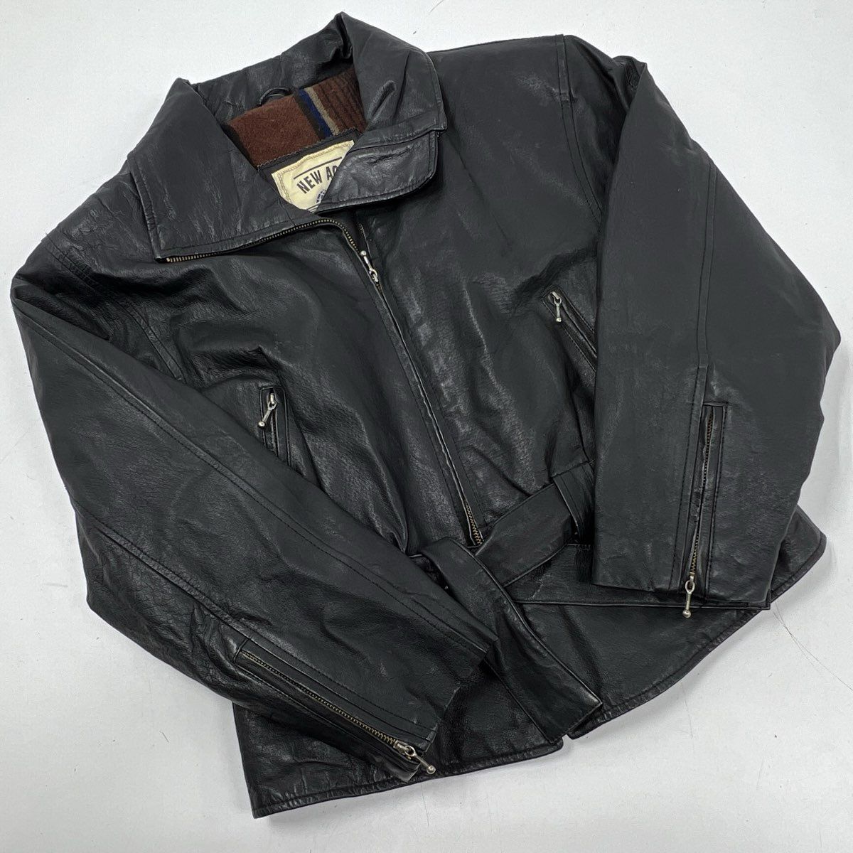 ニルアド　ブランケット Vintage 90s New Age Collection Belted Leather Jacket Blanket Lined