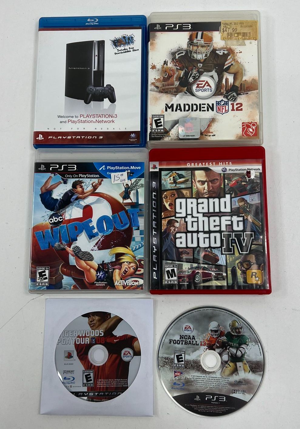 Sony PlayStation 3 Game Lot 6 Games GTA IV Madden NCAA Football Tiger Woods