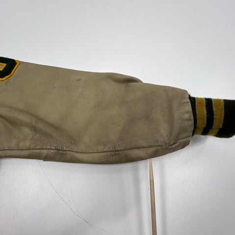 Vintage 90s DeLong Wool Leather Sleeve Varsity Letterman Jacket USA Made Sz XL