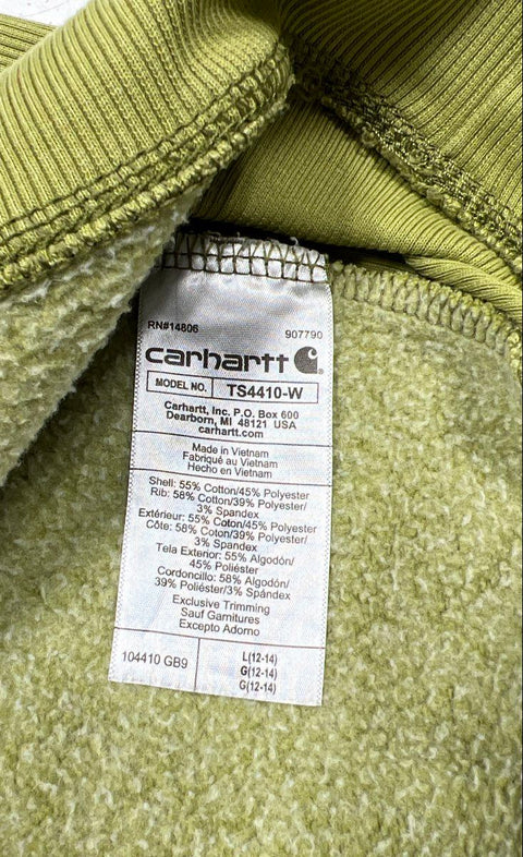 Carhartt Women's Green Relaxed Fit Logo Sleeve Crewneck Sweatshirt Size L