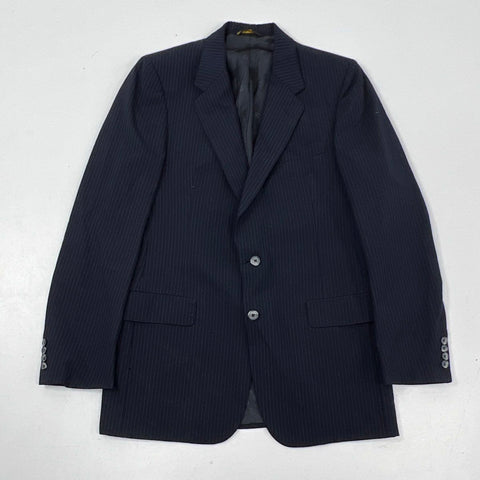 Vintage 90s Christian Dior Men's Navy Pinstripe Suit 35x32