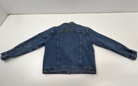 Levi Strauss Signature Men's Blue Denim Trucker Jacket 100% Cotton Sz L