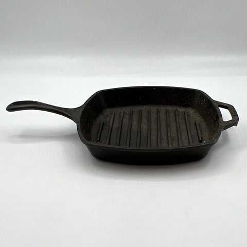 Lodge 10.5 Inch Cast Iron Square Grill Pan with Assist Handle Made in USA