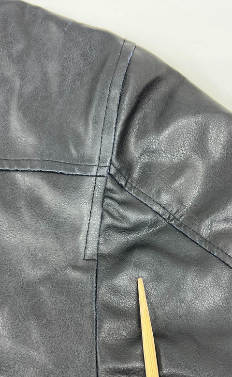 Vintage Steve & Barry's Missouri State Faux Leather Jacket Coat XXXL Black
