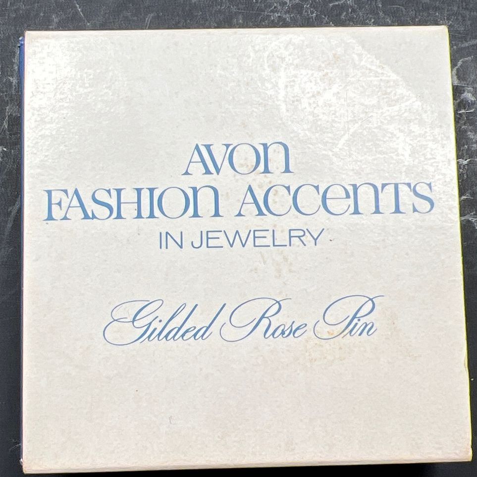 Avon Fashion Accents in Jewelry Gilded Rose Pin NIB