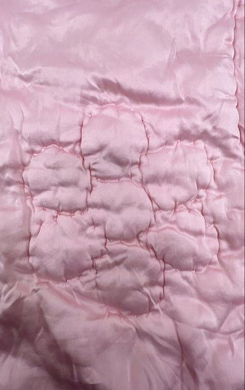 Pottery Barn Kids Pink Quilted Floral Bedspread Blue Pillow Sham Set Vintage