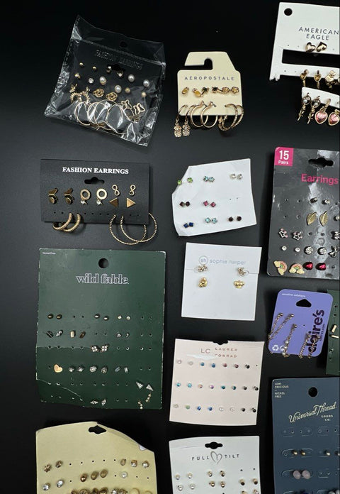 Mixed Costume Jewelry Lot Stud Hoop Earrings Claire's Aeropostale 0.75 lb
