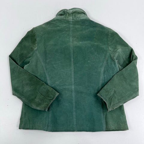 Pendleton Women's Green Suede Leather 3-Button Blazer Jacket Sz XL