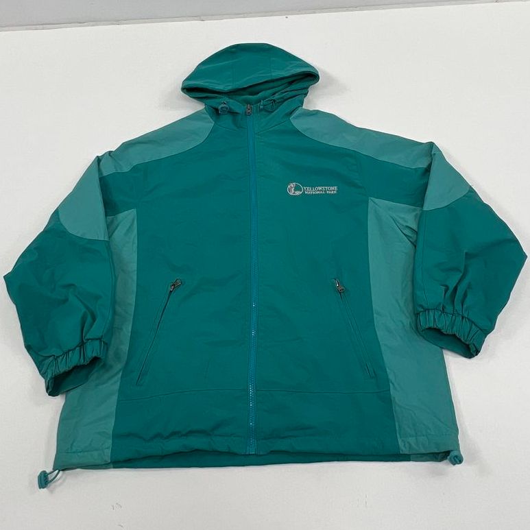 VTG Women's Arctic Image Teal Polyester Fleece Lined Full Zip Jacket - Size XS