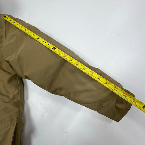 Vintage 80s Woolrich Men's Arctic Parka Down Coat Coyote Fur Hood Tan Sz M