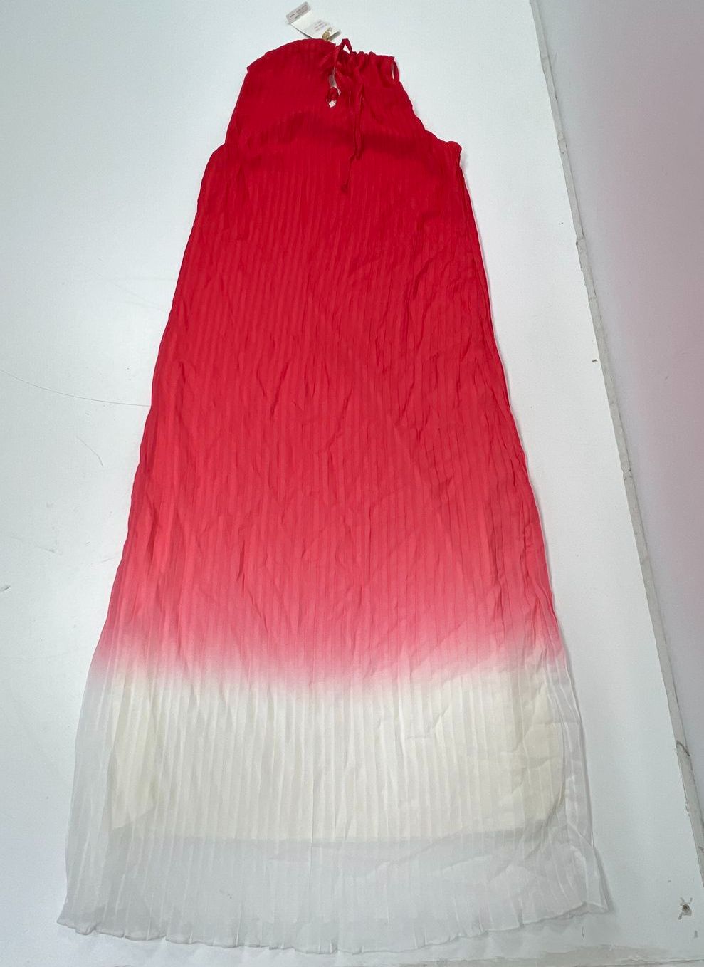 Vasna Desire Womens Lot 2 Pleated Maxi Dresses Size L NWT Red Striped Ombre