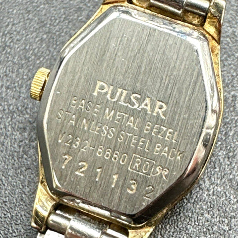 Vintage Pulsar Womens Watch Lot of 5 Gold Tone Quartz Bracelet Stretch Bands