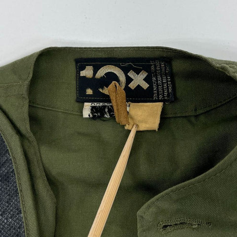 Vintage 10X Green Canvas Padded Shooting Hunting Field Coat Men's