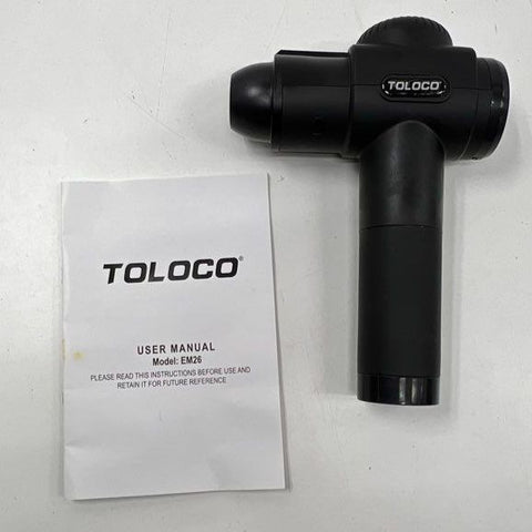 Toloco EM26 Massage Gun Deep Tissue Percussion Massager with Case & 10 Heads