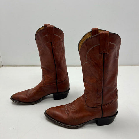Vintage Tony Lama 5084 Brown Leather Western Cowboy Boots Size 10 B